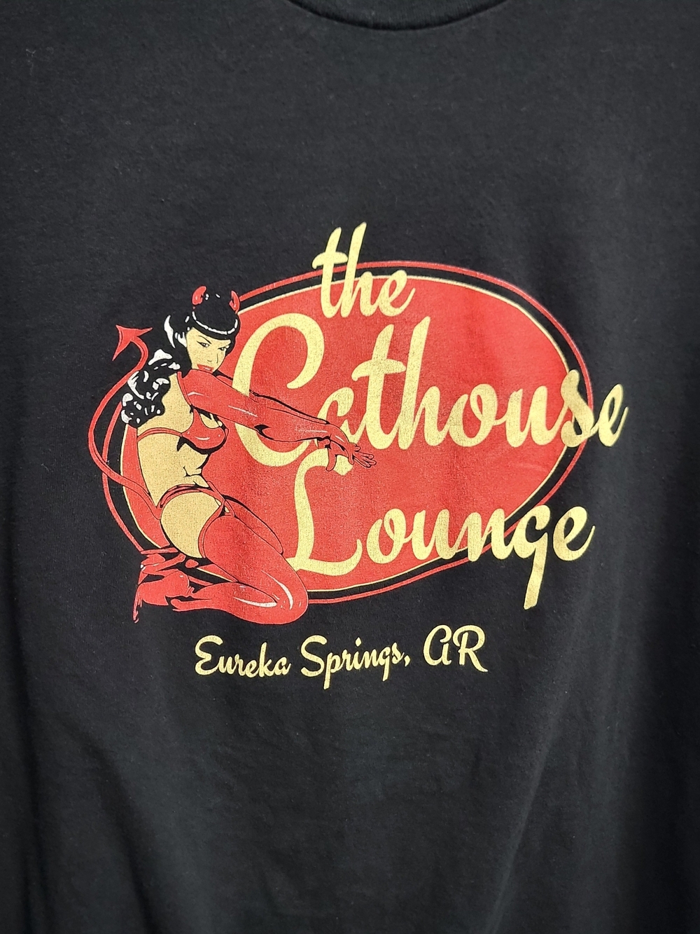 RARE Betty Paige Devil Pinup The Cathouse Lounge Shirt Olivia De Berardinis - XL